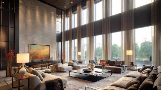 High-end villa rental showcasing spacious rooms and sophisticated decor elements