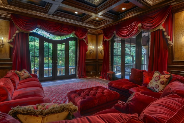 Upscale mansion rental showcasing spacious living areas with sophisticated décor and amenities